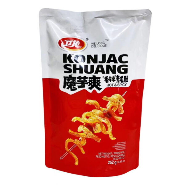 WEI LONG Konjac Snack Hot Spicy/ 卫龙 魔芋爽/ konjac välipala mausteinen 252g