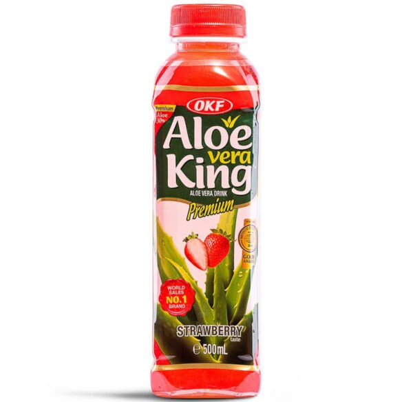 OKF Aloe vera drink strawberry/Aloe vera -juoma mansikka 500ml/btl Asia4087-3