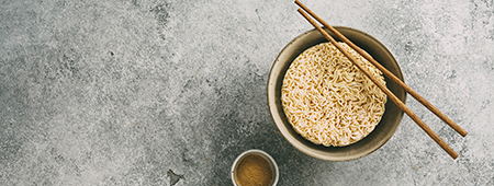 Asian Instant Noodles. Copy space, top view