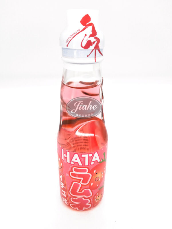 JH10319 - HATAKOSEN Ramune strawberry / 弹珠汽水 草莓味 200ml