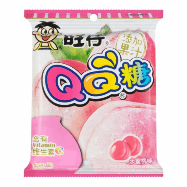 JH15601 - WW QQ gummy candy peach flavor /旺仔qq糖水蜜桃味 70g