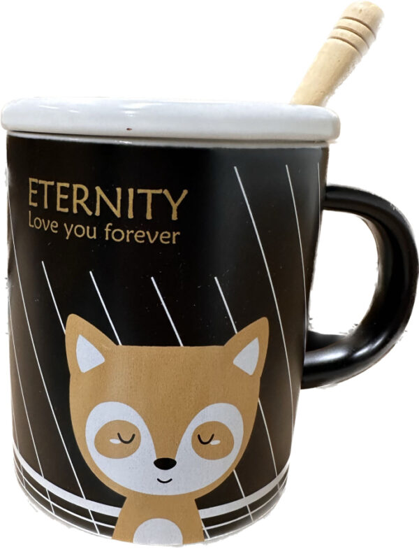 NK-581 | Mug for hot drinks (with lid and stirring spoon) /萌宠马克杯 (带杯盖和搅拌勺)