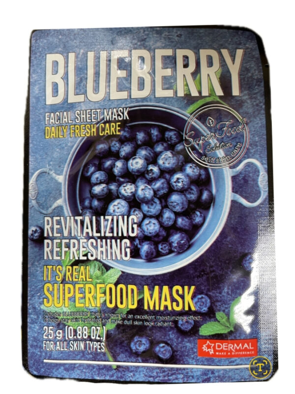 Dermal It's Real Superfood mask (blueberry) / 蓝莓面膜 1kpl