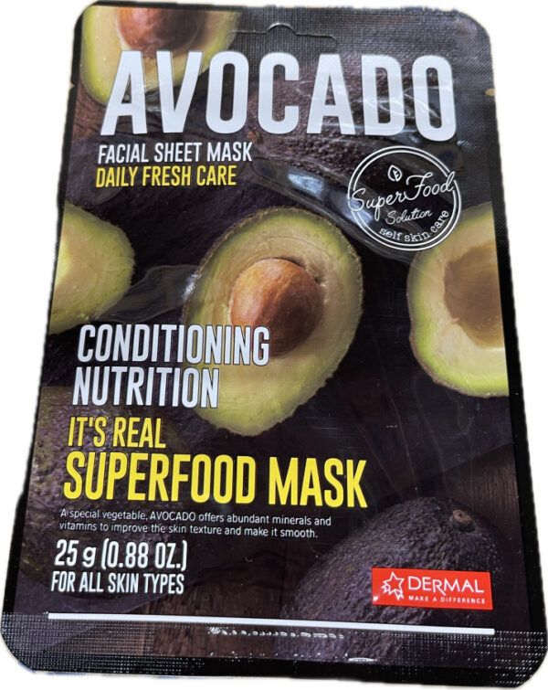 Dermal It's Real Superfood mask (avocado) / 牛油果面膜 1kpl