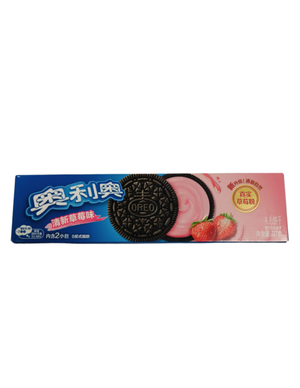 Oreo sandwich biscuit strawberry 奥利奥饼干 清新草莓味 97g