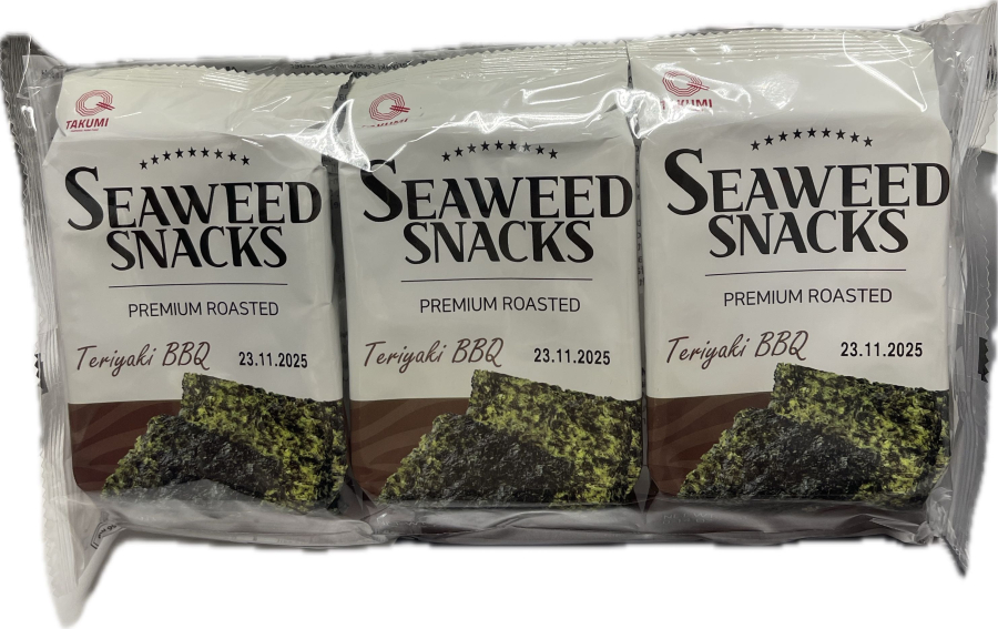 173495818267695c66500af.jpg Takumi seaweed snack teriyaki BBQ 照烧烧烤味海苔 4gx3 - Image 1