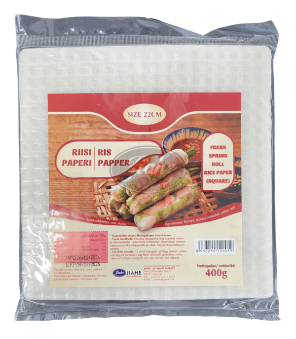 Jiahe brand rice paper square 22cm 嘉禾方形米纸22cm 400g