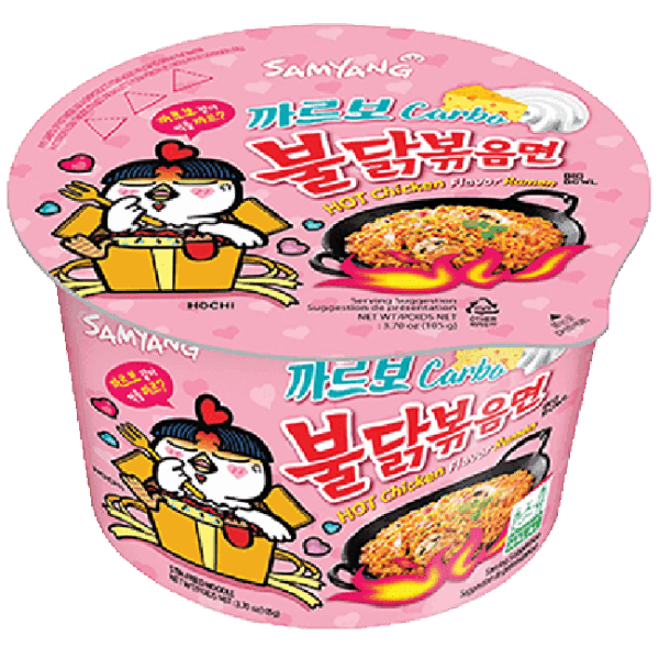 Samyang hot chicken ramen big bowl carbonara 三养粉色火鸡碗面 105g