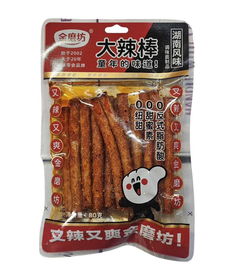 1765279421693806be0b383.png JMF spicy gluten stick 金磨坊大辣棒 80g - Image 1